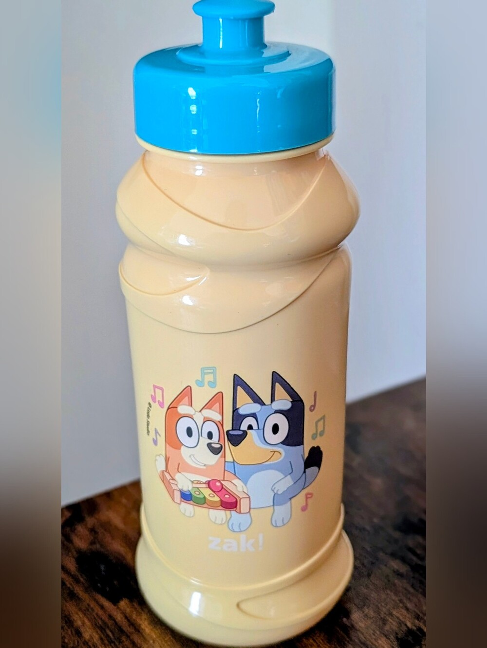 Kids Yellow Blue Top Water Bottle with Cartoon Puppies
